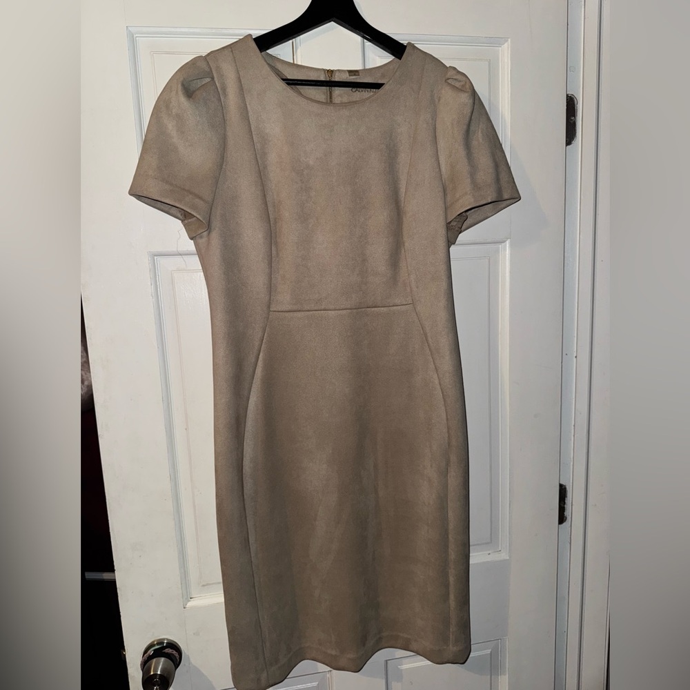 Calvin Klein Suede Beige Dress